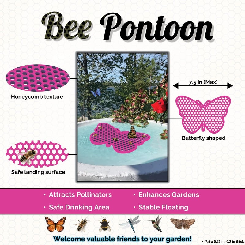 BEE PONTOON Bee Watering Station, Butterfly Watering Station, Garden Decor - Butterfly - Pink - 1 Pc - Image 4